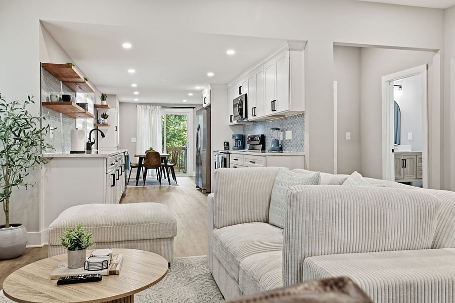 Open living room and kitchen layout