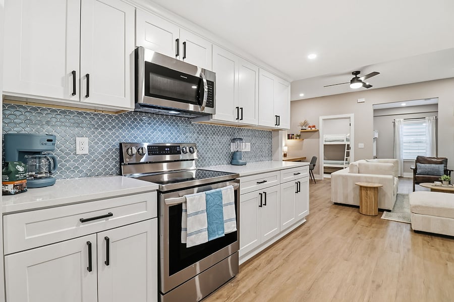 Chef’s kitchen with stainless appliances