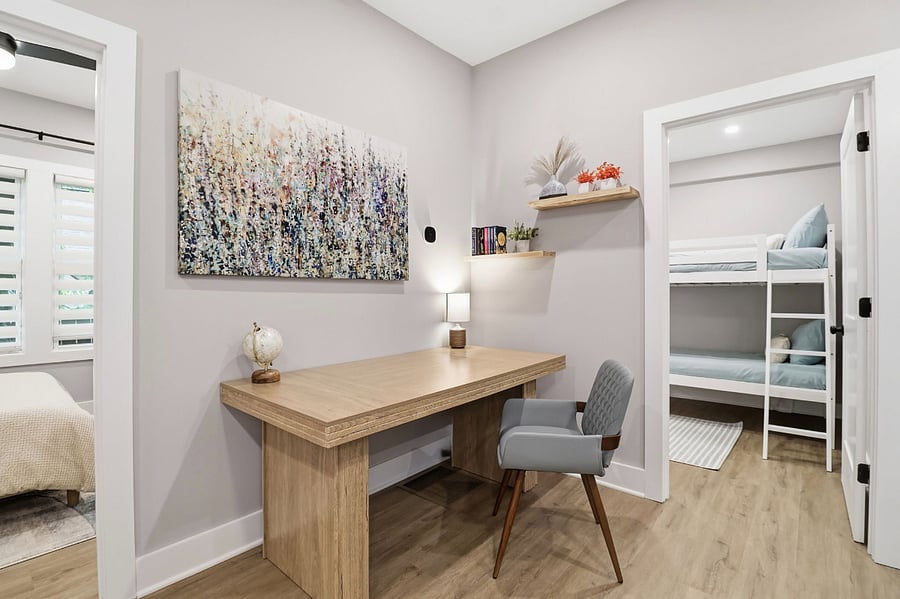 Dedicated desk workspace in a furnished JAK Living home