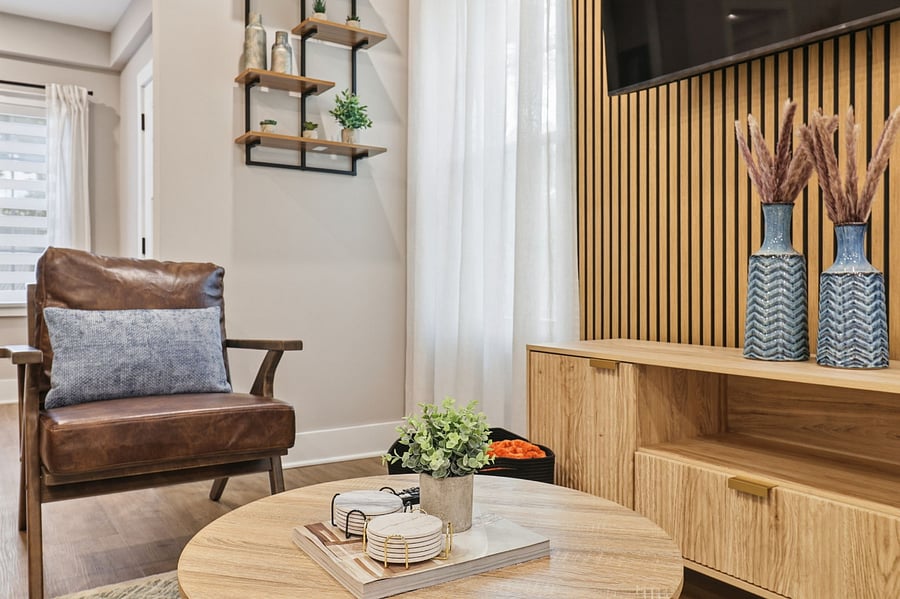 Living room seating and decor